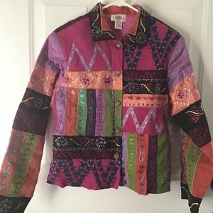 NWT. SANDY STARKMAN METALLIC BUTTON JACKET. M